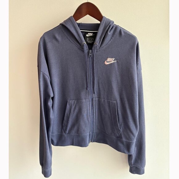Nike Womens Purple Cropped Hoodie - Picture 1 of 6